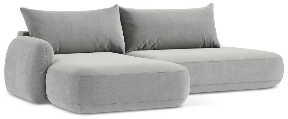 Jasnoszary rozkładany narożnik (lewostronny/z szezlongiem) Hale – Makamii