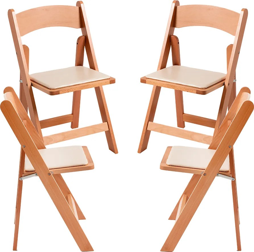 Zestaw 4 skadanych krzese Wala z drewna