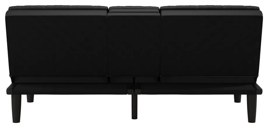 Czarna rozkładana sofa z imitacji skóry 191 cm Maine – Støraa