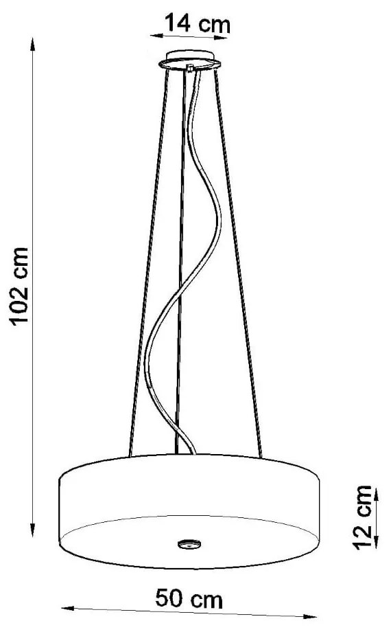 Czarna lampa wisząca z tekstylnym kloszem ø 50 cm Herra – Nice Lamps