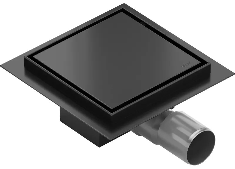 Mexen Flat-Q M13 wpust podłogowy kwadratowy 20 x 20 cm, czarny - 1710020
