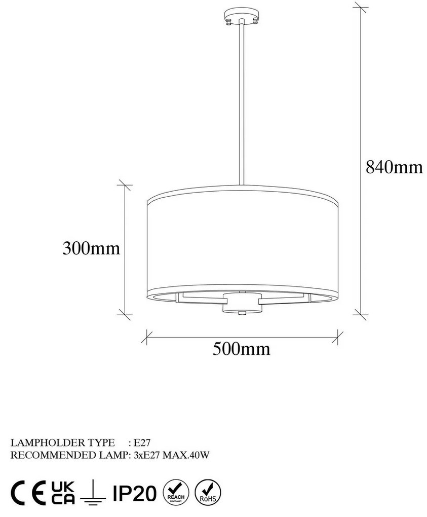 Lampa wisząca Way - 11650, złoty