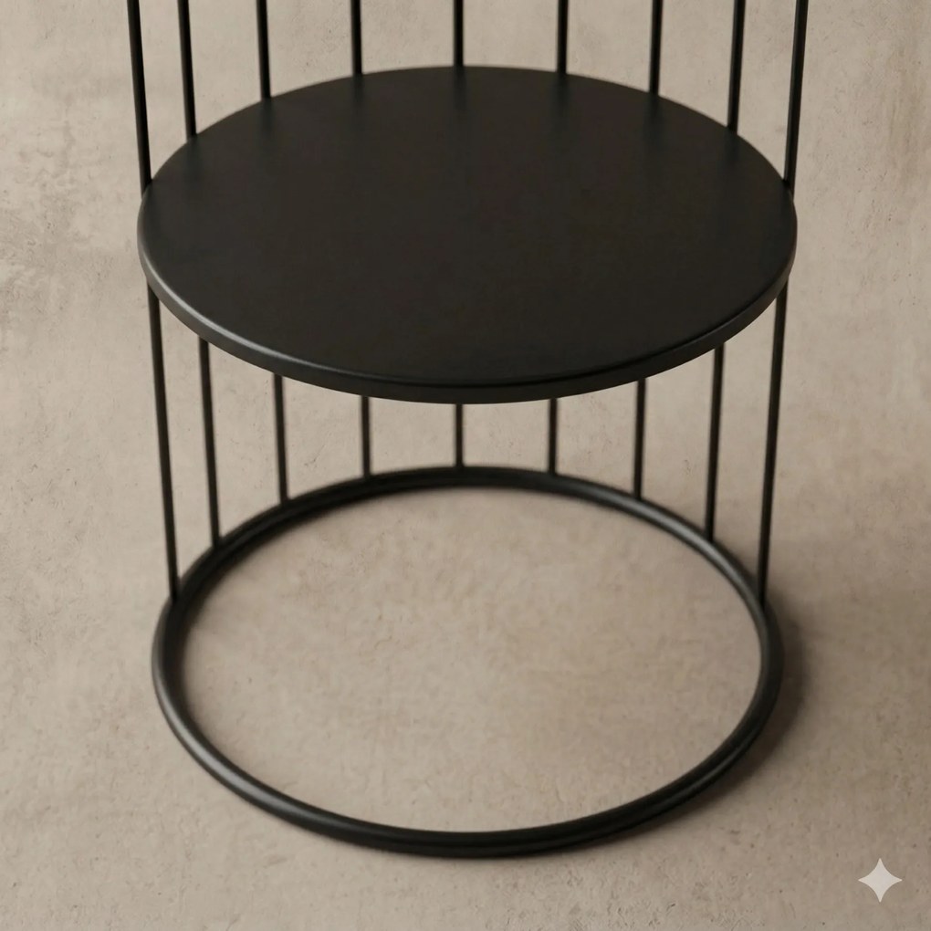 Okrągły stolik kawowy z metalu, z półką RODA, 52 cm