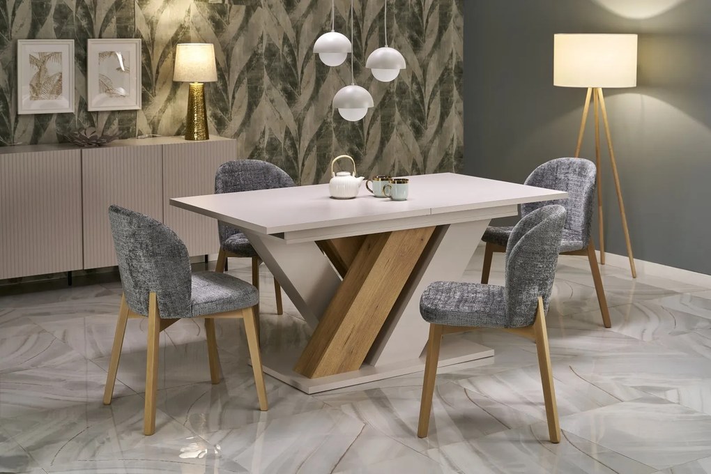 Rozkładany stół na oryginalnej nodze Brandon kaszmir/dąb cremona