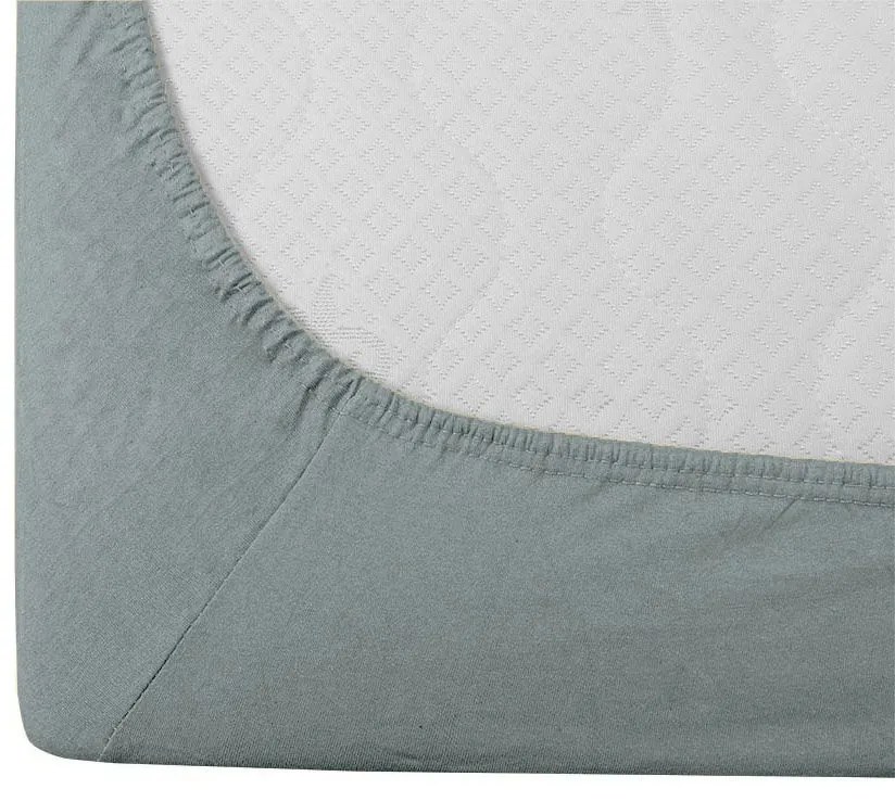 PrzytulneMieszkanie.pl Jersey prześcieradło zielono-niebieskie 140 x 200 cm