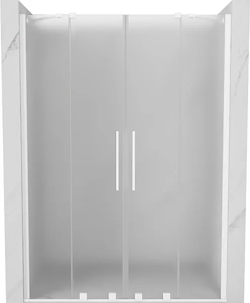 Mexen Velar Duo drzwi prysznicowe rozsuwane 140 cm, szron, białe - 871-140-000-32-20
