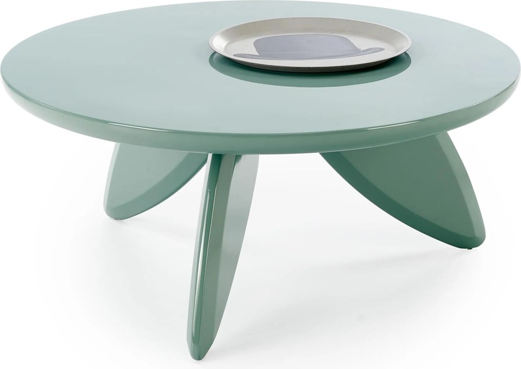 Stolik kawowy okrągły Lumis 80 cm - zielony