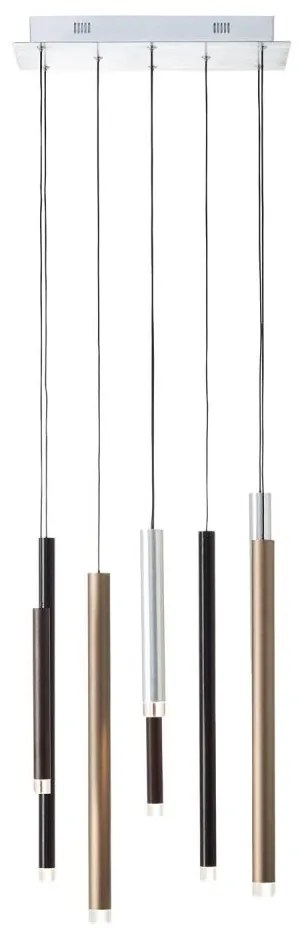 Brilliant -LED Ściemnialna lampa wisząca na lince CEMBALO LED/32W/230V chrom/czarny/brązowy
