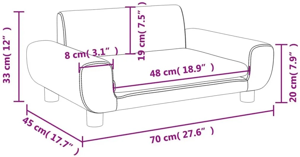 Niebieska sofa dla chłopca na nóżkach - Zova