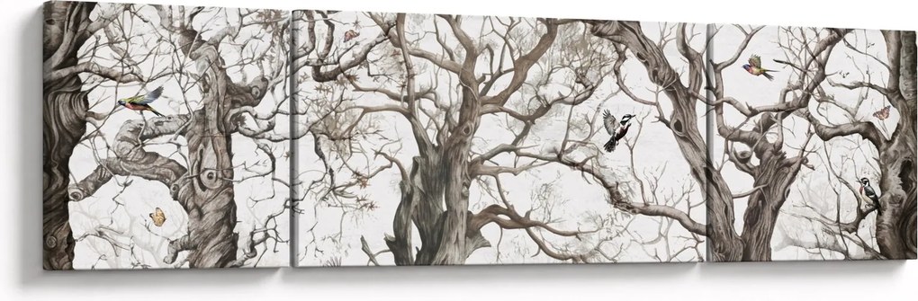 Obraz - Wzór lasu, rysunek (170x50 cm)