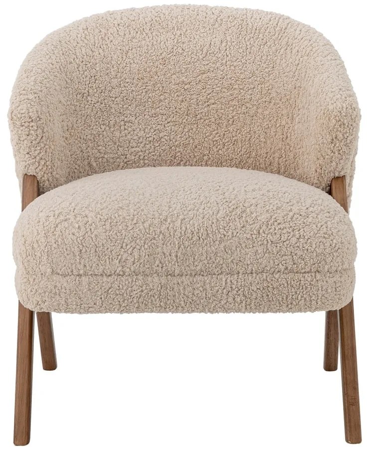 Beżowy fotel z materiału bouclé Camino – Bloomingville