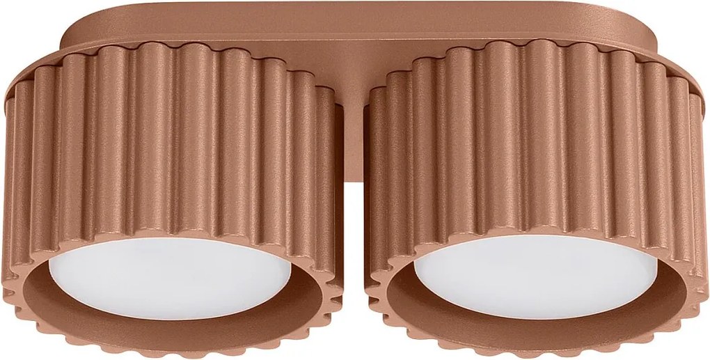 Lampa Sufitowa Minimalistyczny Aura, Aluminium - 2 Źródło - L.21 X H.12 Cm - Mocca