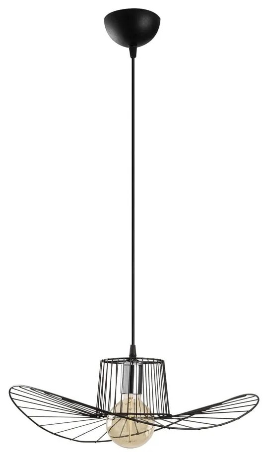 Czarna lampa wisząca z metalowym kloszem ø 50 cm Tel – Opviq lights