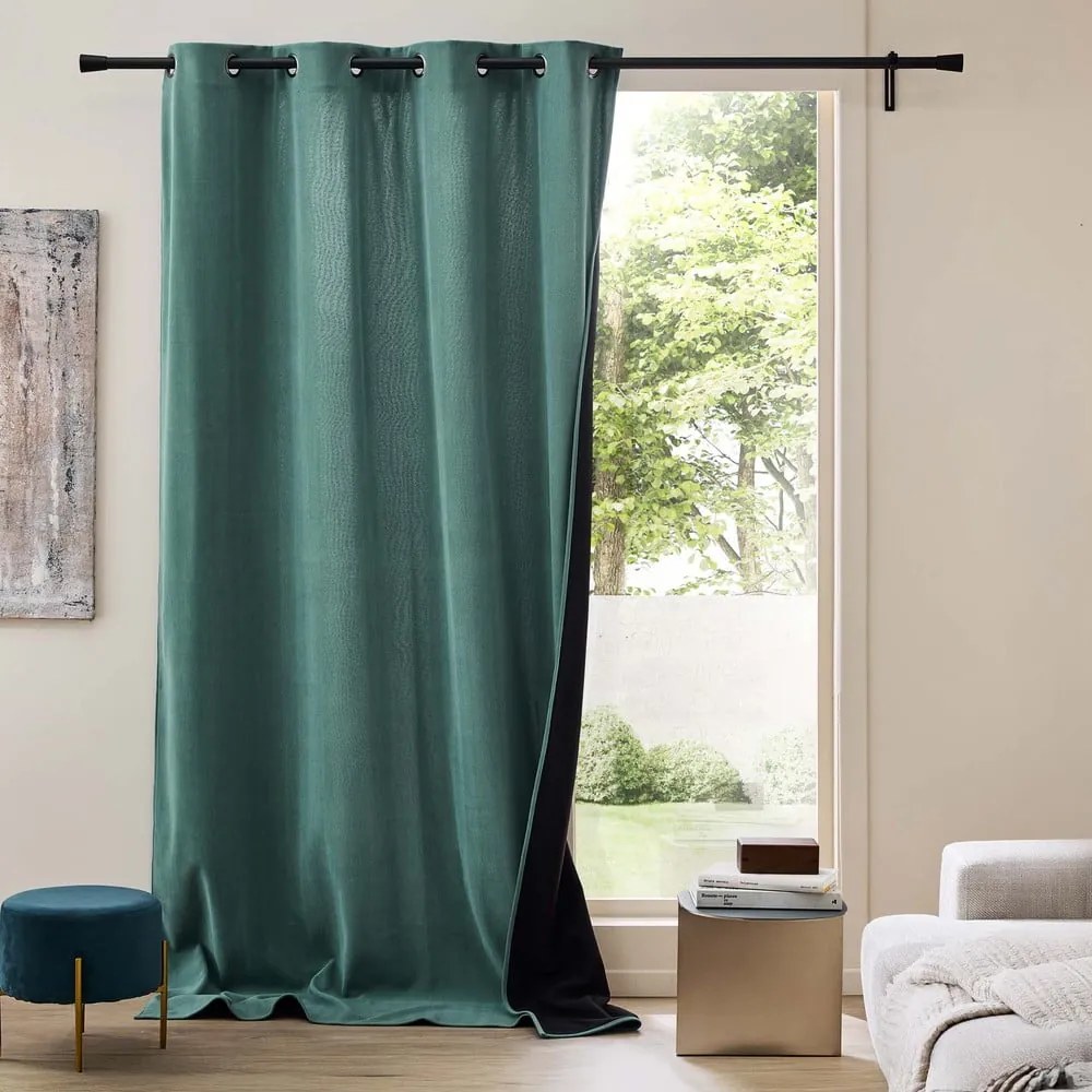 Zielona zasłona termiczna sztruksowa 140x260 cm Madison – douceur d'intérieur