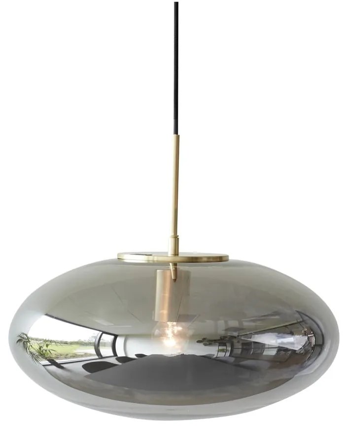 Szara lampa wisząca ze ściemniaczem ze szklanym kloszem ø 40 cm Reflect – Hübsch