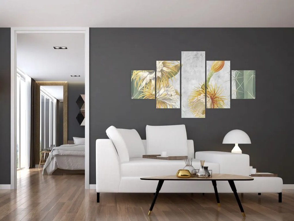 Obraz - Kwitnące kaktusy (125x70 cm)