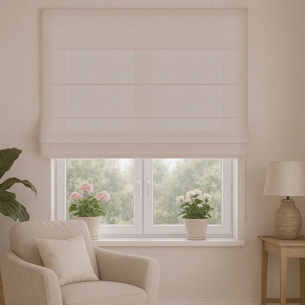 Roleta rzymska welurowa na wymiar Velutto kremowa - do 140 cm