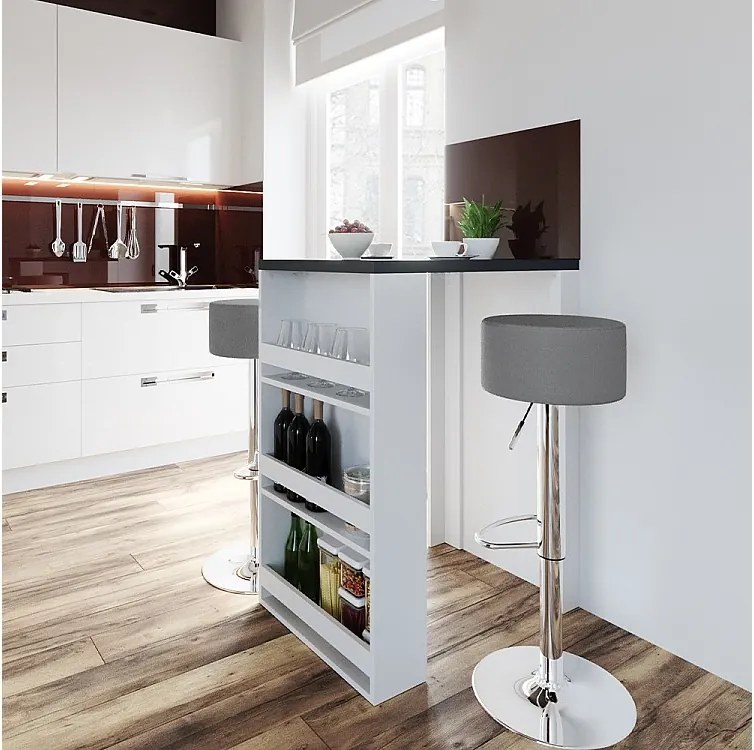 Zestaw stołu barowego antracyt/biały 57x80x106