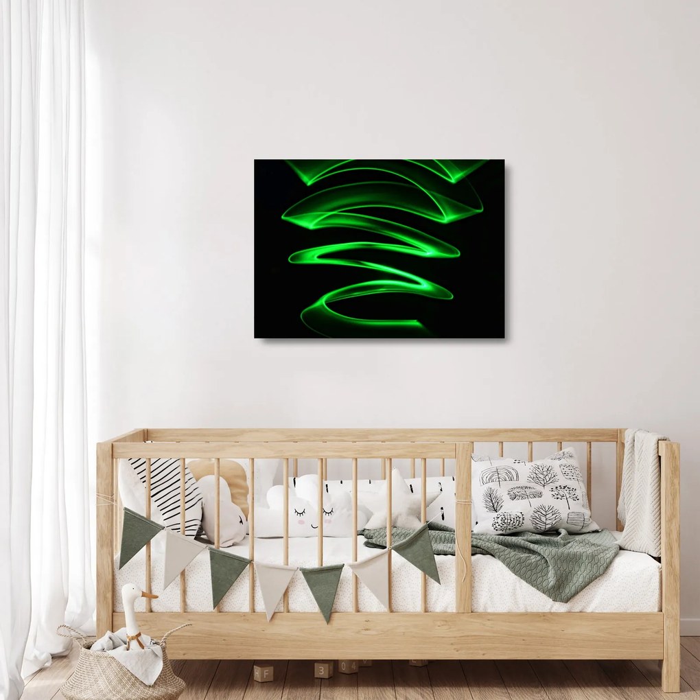 Obraz na szkle - neonowe fale (70x50 cm)
