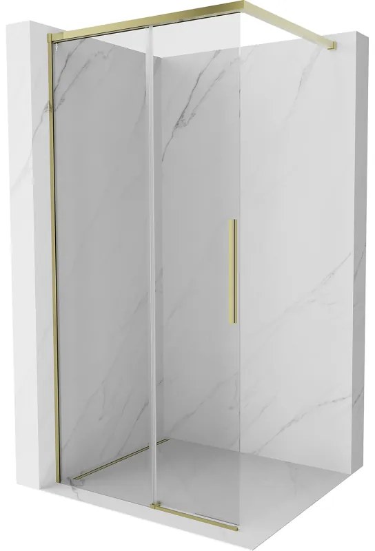 Mexen Rox ścianka prysznicowa Walk-in 110 x 200 cm, transparent 8 mm, złota - 8C2-110-003-50-00
