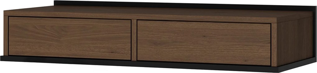 Konsola wisząca Zenar 100 cm z szufladami - orzech elegant / czarny
