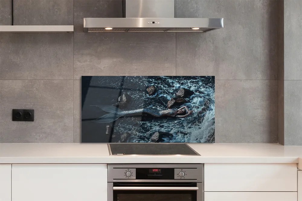 Szkło do Kuchni na Ścianę Syrena w Morskiej Otchłani