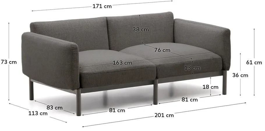 Szara tapicerowana sofa ogrodowa Sorells – Kave Home