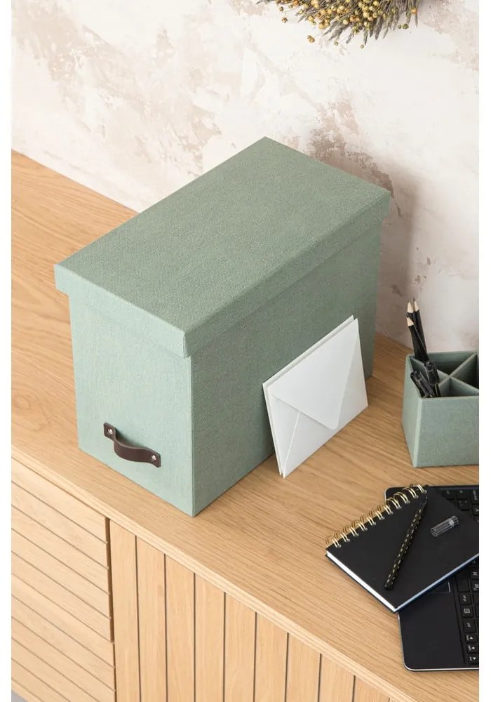 Zielony kartonowy organizer na dokumenty Johan Canvas Paper Laminate – Bigso
