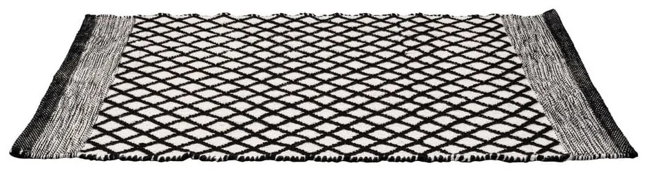 Czarno-biały dywanik łazienkowy z plastiku z recyklingu 50x80 cm Tara – Wenko