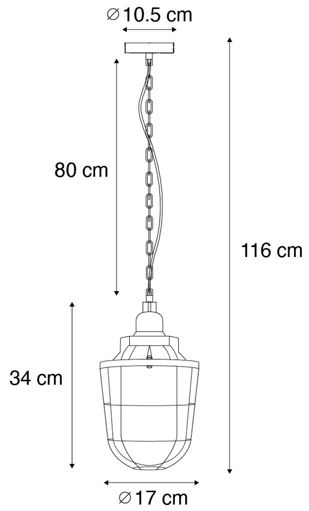 Zestaw 2 lamp wiszących industrialnych czarnych - Cabin