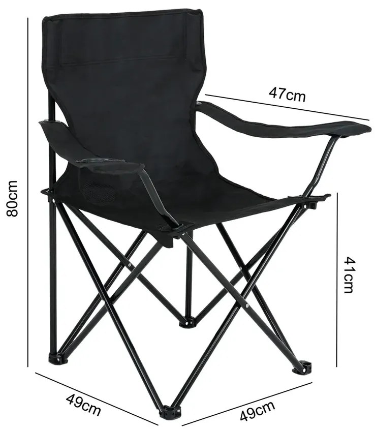 Czarne przenośne krzesło turystyczne Z6-G62