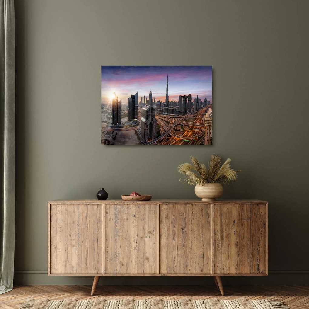 Obraz na szkle - Panorama Dubaju (70x50 cm)