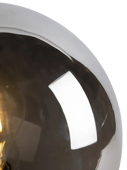 Lampa stołowa art deco czarna z przydymionym szkłem 45,5 cm - Pallon ArtDeco Oswietlenie wewnetrzne
