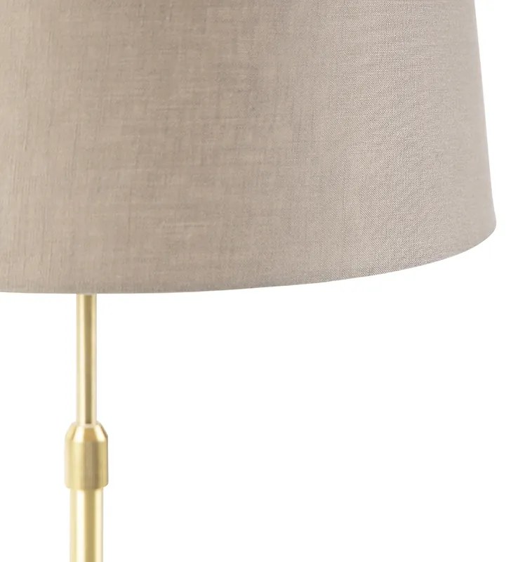 Lampa stołowa złota/mosiężna z abażurem lnianym taupe 35 cm - ParteWiejski/ Rustykalny / Vintage Oswietlenie wewnetrzne