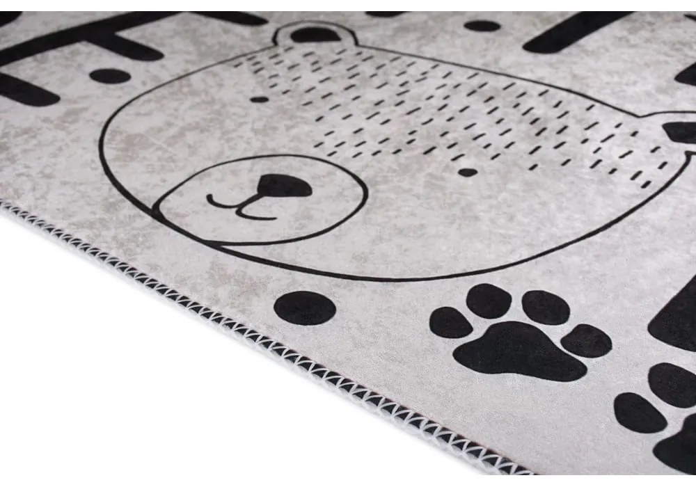Czarno-biały dywan dziecięcy odpowiedni do prania 120x180 cm Little Bear – Vitaus