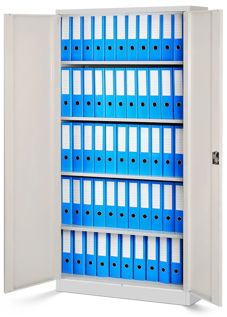 Zestaw 4x biurowa szafa metalowa na akta JAN, 900 x 1850 x 400 mm, Eco Design: biała/ dąb sonoma