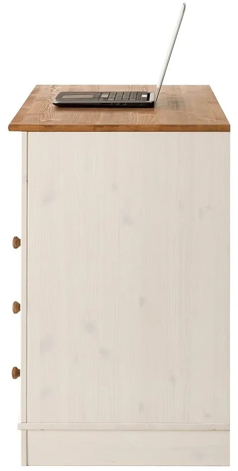 Biurko z blatem z drewna sosnowego 50x140 cm Anita – Støraa