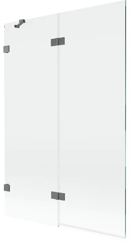 Mexen Lunar parawan nawannowy 2-skrzydłowy lewy 120 x 150 cm, transparent, gun metal - 897-120-100-95-00-L