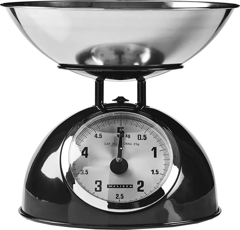 Melissa - retro waga kuchenna z miską, czarna