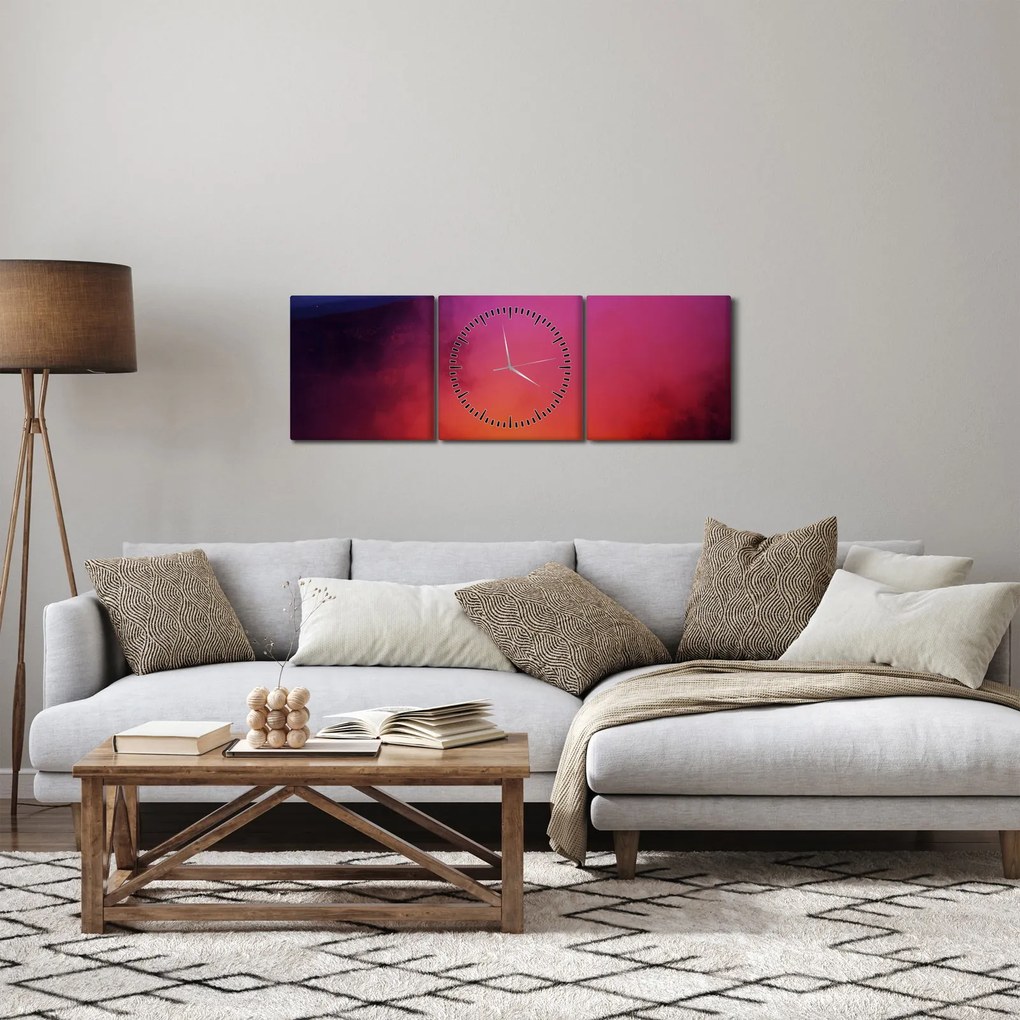 Obraz - wulkan (z zegarem) (90x30 cm)