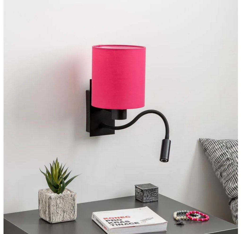 Brilagi - LED Kinkiet NUBILA 1xE27/25W/230V + LED/3W czarny/różowy