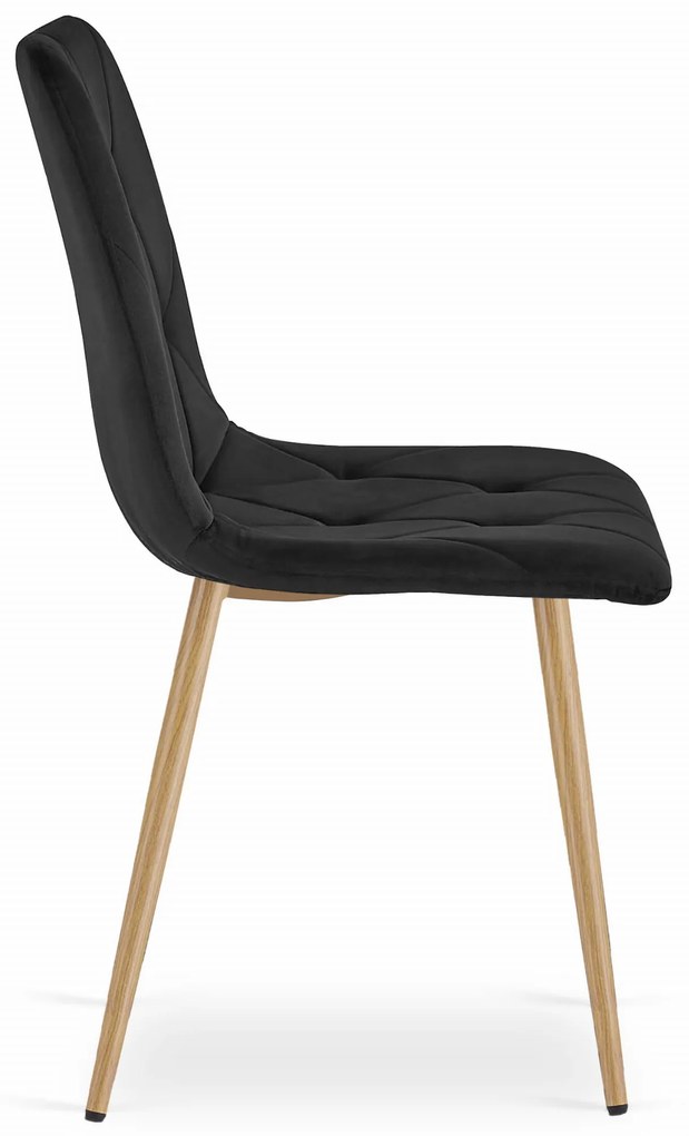 Czarny aksamitny krzesło jadalniane LIBRA