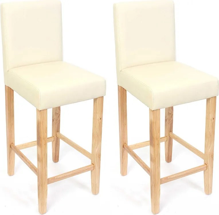 Stołek barowy Cesena (zestaw 2),  kremowy, jasne nóżki