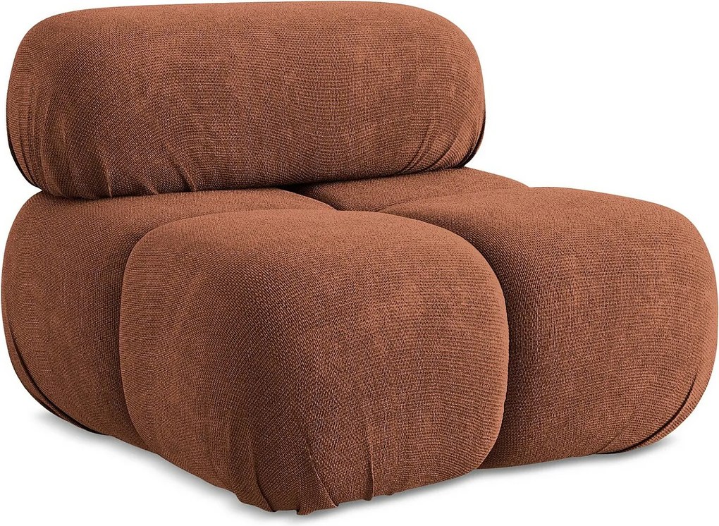 Fotel - z tkaniny szenilowej - terakota - LOKUA