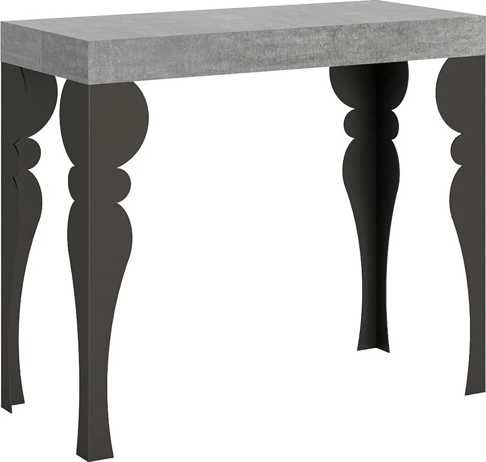 Konsola rozkładana 90x40/300 cm Paxon Cementu rama w kolorze Antracytu