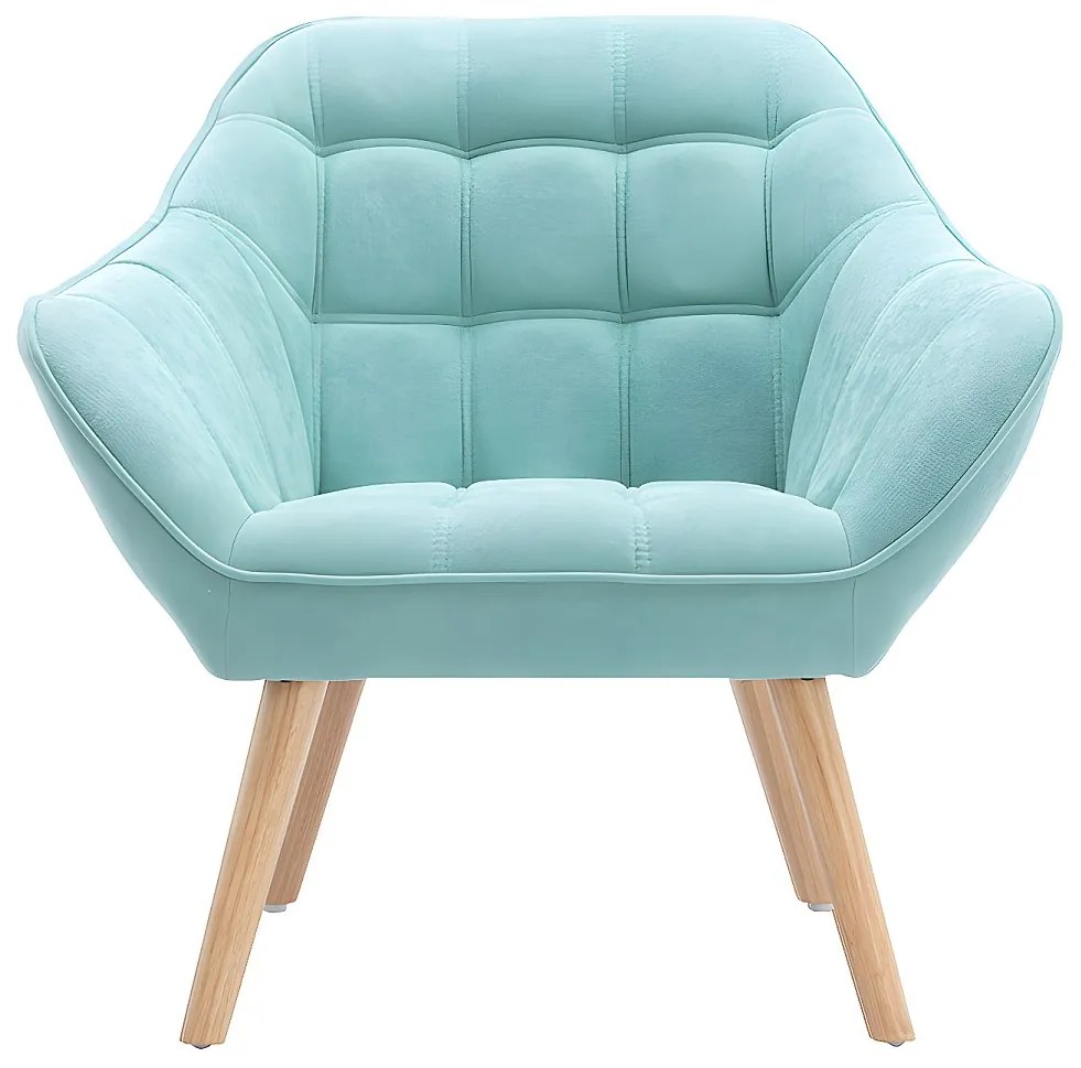 Fotel CASERTA z tkaniny w kolorze turkusowym