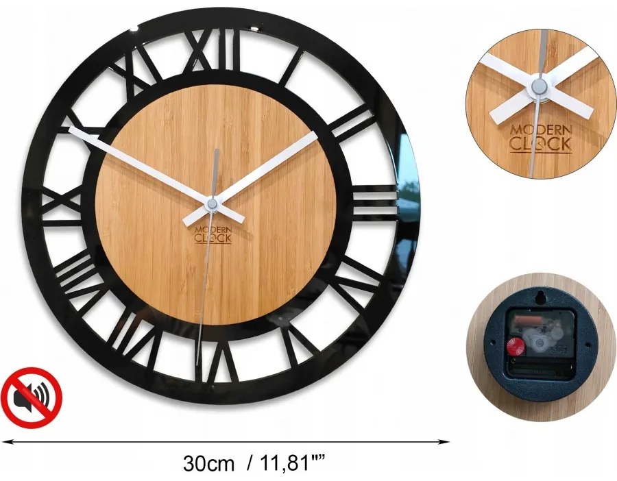 Zegar ścienny nowoczesny z cichym mechanizmem do salonu sypialni okrągły