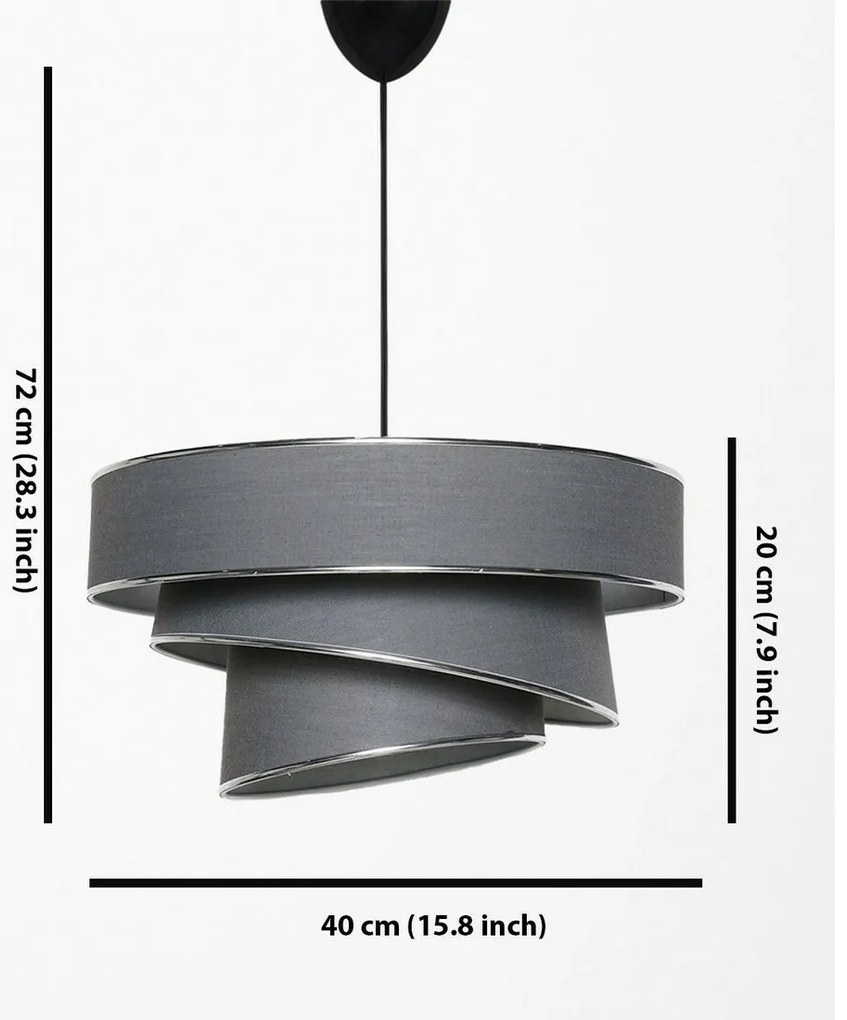 Lampa wisząca Couper - antracyt, srebrny