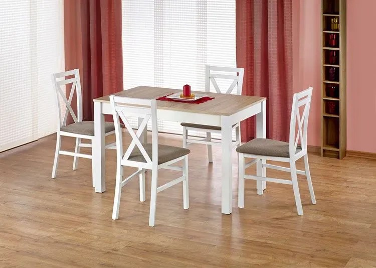 Stół rozkładany - dąb sonoma+biały L6-R53