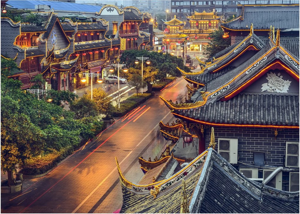 Obraz na szkle - Qintai Road, Chengdu, Chiny (70x50 cm)